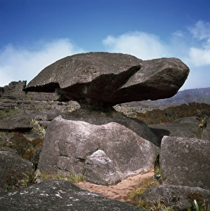 Blue Sky Mountain Views Stampe: Turtle Rock, Mount Roraima summit, Estado Bolivar, Venezuela, South America