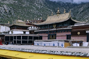 China Asia Travel Stampe: Upper halls at Drepung monastery, Lhasa, Tibet, China, Asia