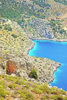 Panormitis Bay Greece Stampe: View over Panormitis bay, Panormitis, Symi Island, Dodecanese Islands, Greece
