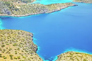 Panormitis Bay Greece Stampe: View over Panormitis bay, Panormitis, Symi Island, Dodecanese Islands, Greece