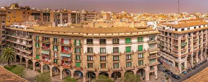 Elevated Views Of Europe Stampe: View of street and rooftops from elevated position