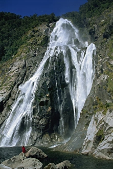 Rock Formations In Jordan Stampe: Waterfall over rocks