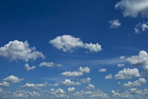 Blue Sky With Clouds Photography Stampe: White clouds in blue sky