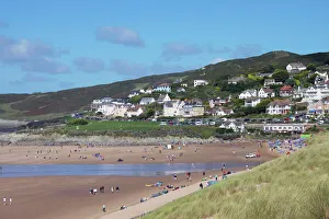 Devon Stampe: Spiaggia di Woolacombe a Woolacombe in Devon nel Regno Unito nella Gran Bretagna Europa