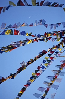 Kathmandu Landmarks Stampe: Buddhist prayer flags