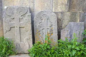 Armenian Monastery Architecture Stampe: Khachars at Tatev Monastery complex, Tatev, Syunik Province, Armenia