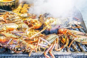 Gamberi alla griglia, Carriacoù, Grenada del Caraibi