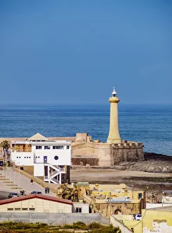 North African Travel Destinations Stampe: Rabat Lighthouse, elevated view, Rabat-Sale-Kenitra Region, Morocco