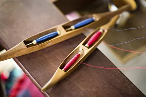 Filo di seta per intrecciare, centro di intreccio Ock Pop Tok a Luang Prabang in Laos