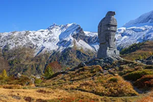 Swiss Alps Landscape Photography Stampe: Simplon eagle statue, Simplon pass, Valais, Switzerland