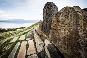 Armenia Stampe: Le stelle vicine al monastero di Sevanavank sul lago di Sevan nella provincia di Gegharkunik in Armenia