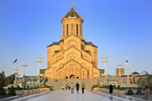 Caucasus Travel Destinations Stampe: Tsminda Sameba (Trinity) cathedral, Tbilisi, Georgia