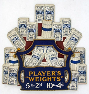 Antique Tobacco Advertising Stampe: Weights Cigarettes, 1925