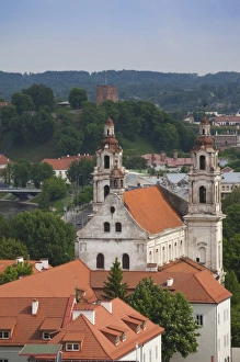 Vilnius Lithuania Landmarks Stampe: Lithuania, Vilnius, elevated view of St. Raphaels Church