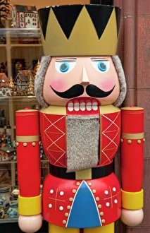Frankfurt Old Town Stampe: Nutcracker outside store in Old Town, Frankfurt, Germany