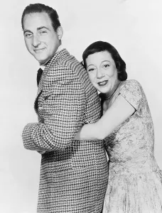 Vintage TV Comedians Stampe: SID CAESAR INVITES YOU, from left: Sid Caesar, Imogene Coca, 1958