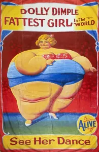POSTER DEL SIDERALCO, c1949. Poster del circo di sideshow di Nieman Eisman, che presenta Celesta Geyer, conosciuta come Jolly Dolly Dimple, c1949.