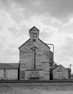 Rural America Photographs Stampe: GRAIN ELEVATORS, 1990. A grain elevator in Chokio, Minnesota. Photograph, 1990