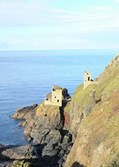 Stampe di La miniera di stagno di Botallack sulla costa del Cornovaglia vicino a St Just, in un giorno d'inverno Paolo Stampe: Miniera di stagno di Botallack