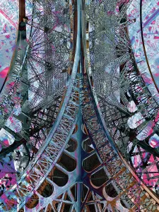Paris France Landmark Stampe: The Eiffel Tower, abstract visualization