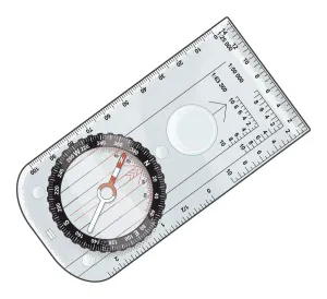 Studio Shot Of A Compass Stampe: Digital illustration of basic orienteering compass with rotating dial