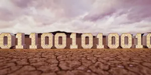 Arid Desert Landscape Photography Stampe: absence, arid climate, binary, binary code, cloud, color image, computing, copy space