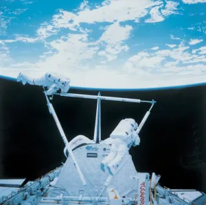 Space Exploration Photography Stampe: Astronauts working with EASE