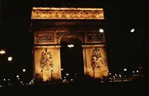 Paris Cityscape At Night Stampe: Arc De Triomphe