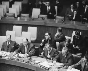 International Diplomacy Stampe: UN Delegates in Session