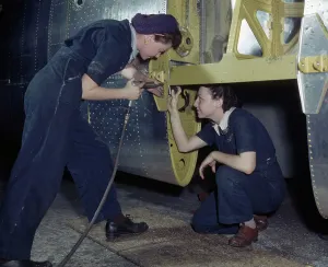 Women In Aviation Industry Stampe: Employees Work On Basic Trainer Wing