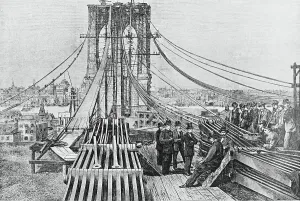 Civil Engineering History Stampe: Men Building Brooklyn Bridge