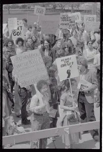 Young Adult Activism Stampe: People Protesting Draft