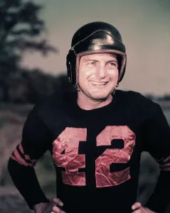 Chicago Bears Stampe: Sid Luckman Posing in Uniform