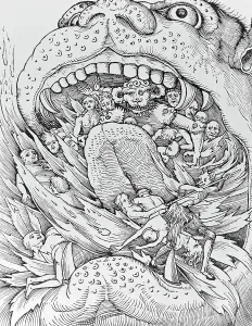 Early Christianity Images Stampe: Typical Conception of Hell