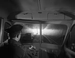Civil Engineering History Stampe: View of Brooklyn-Battery Tunnel from a Truck