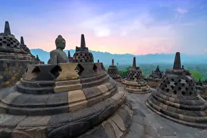 Central Java Indonesia Stampe: Borobudur temple, Central Java, Indonesia