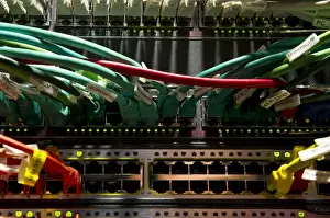Electronic Equipment Stampe: Cabling and jacks on an internet server
