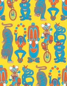 Bright Colored Backgrounds Stampe: Circus pattern