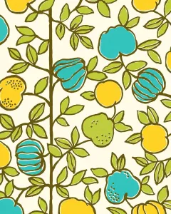 Captivating Pop Art Illustrations Stampe: Fruit and Leaf Pattern