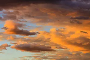 Dramatic Evening Light Stampe: Cloud formations, evening sky, Namibia
