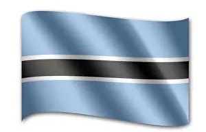 Graphic National Symbols Stampe: Flag of Botswana