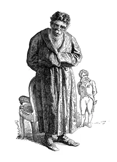 Grandville Style Art Stampe: Humanized animals illustrations: Monkey