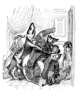 Fantasy Creature Illustrations Stampe: Humanized animals illustrations: Queue