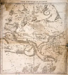 Antique Cartography Stampe: Celestial Map 1856