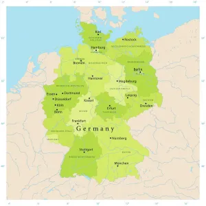 Mappa Vettoriale della Germania