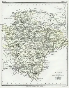 Mappa Stampe: Mappa del Devon 1883.