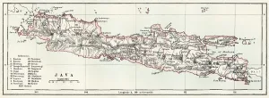Encyclopedia Britannica Maps Stampe: Map of Java, Indonesia 1878