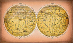 Space Exploration Illustrations Stampe: Map of Mars