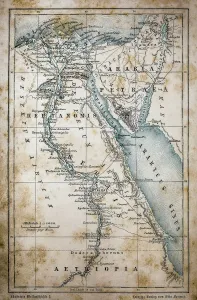 Stampe di Illustrazione di una Mappa dell'Egitto Egitto Stampe: Mappa dell'Egitto.