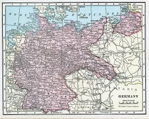 Vintage German Maps Stampe: Map Of Germany